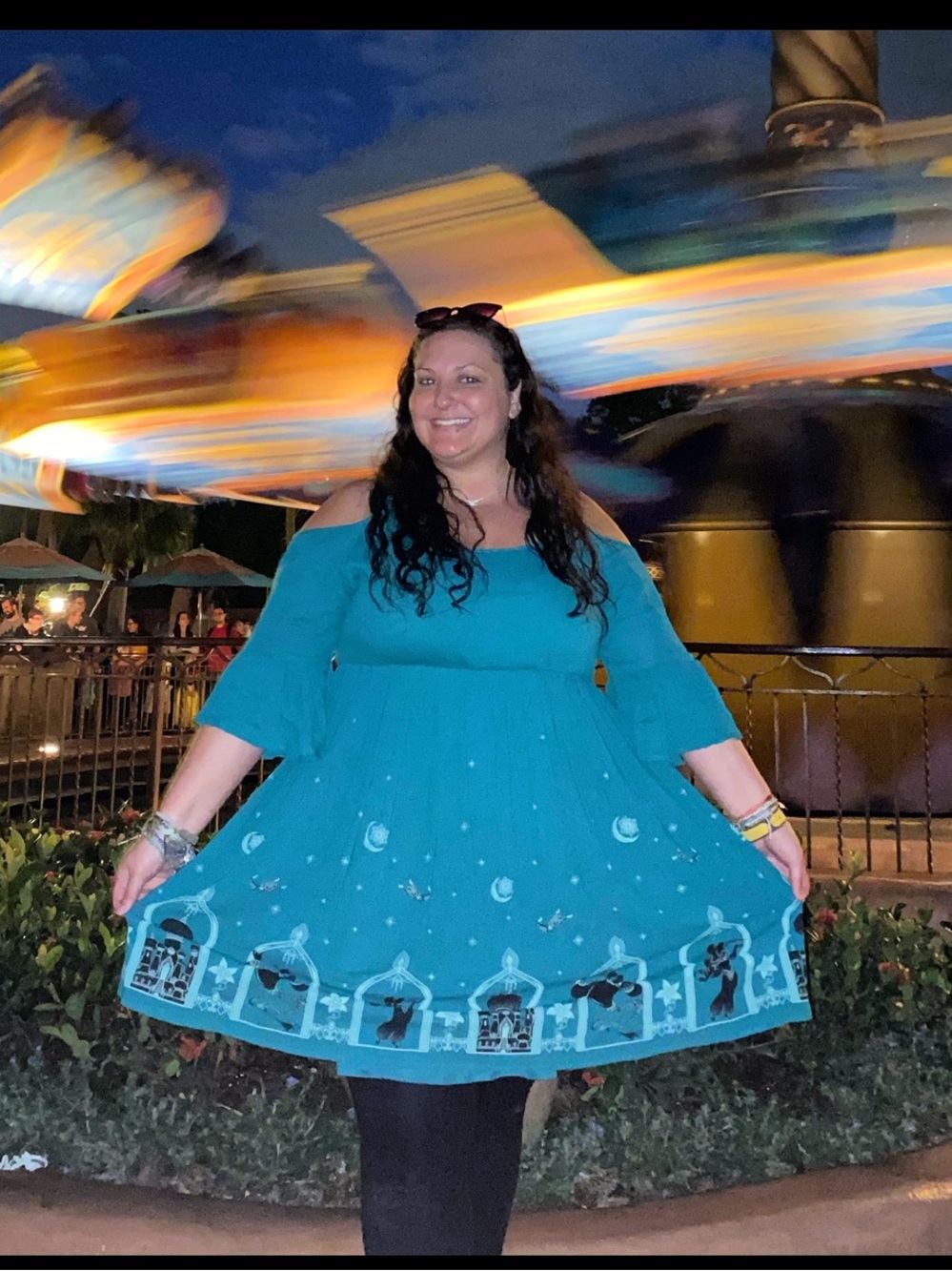 Torrid Disney Teal Off-Shoulder Skater Jasmine Dress